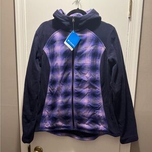 NWT Columbia Plaid Purple Fleece Jacket